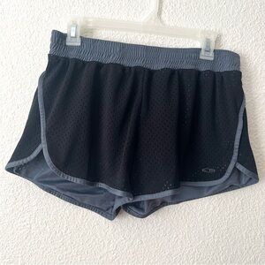 Champion Duodry Womens Black Elastic Waist Mesh Lined Athletic Shorts Size L